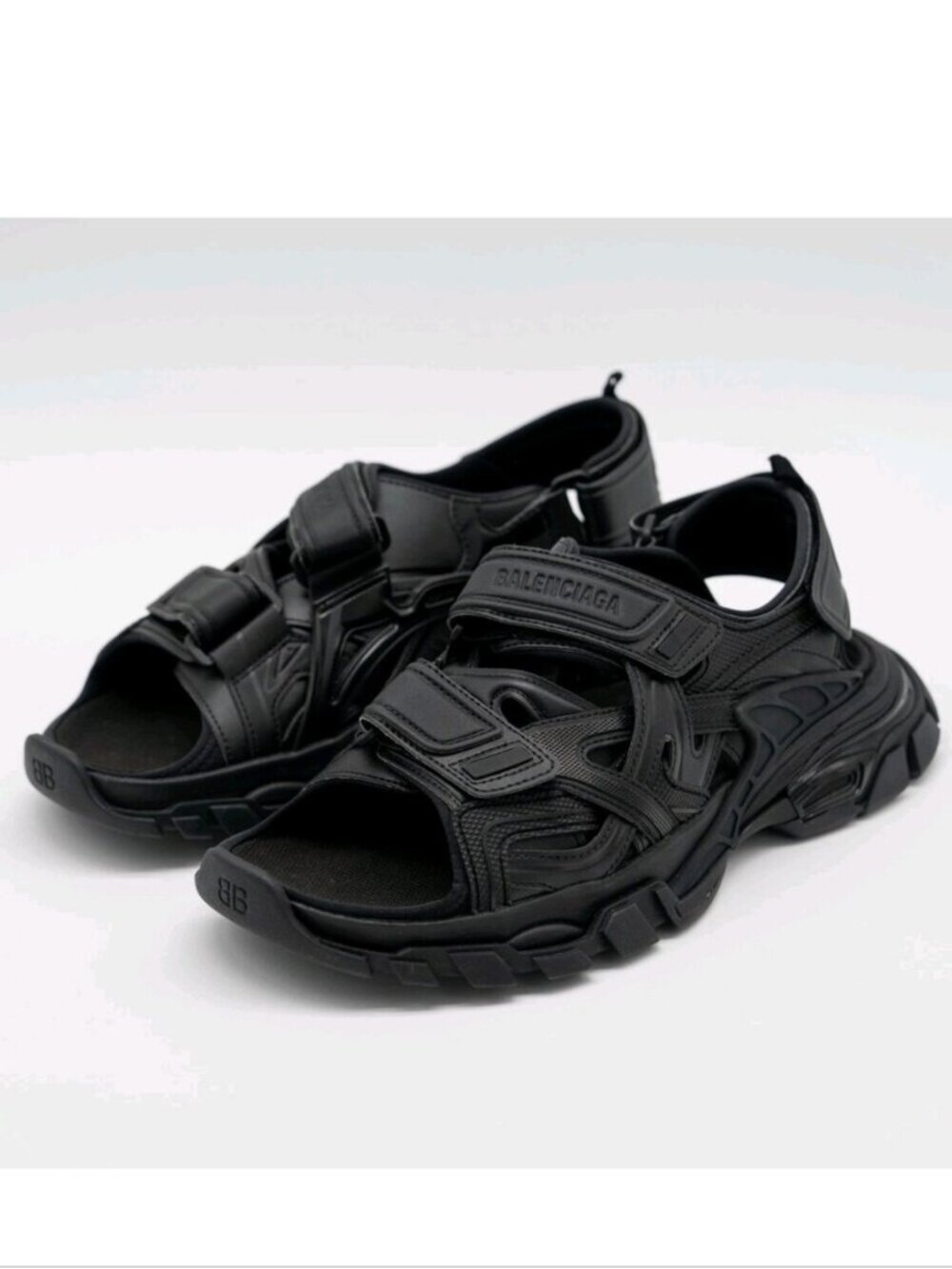 BALENCIAGA | Track Sandals Triple Black Straps mens SZ 11